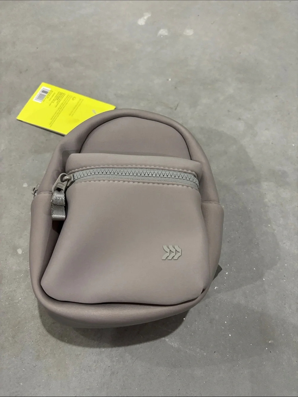Men's Small Zip Pouch Bag in Taupe